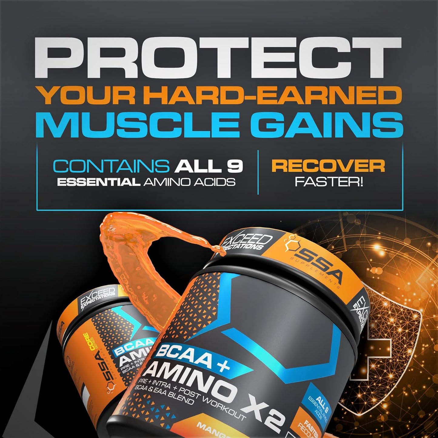 Tropical Punch Flavored BCAA + EAA Amino Acid Complex with Glutamine for Pre & Post Workout Recovery - 210g