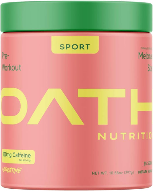 Trove Nutrition Oath Nutrition Sport Pre-Workout Stim Melonade Stand 25 Servings - Boost Your Workout Performance