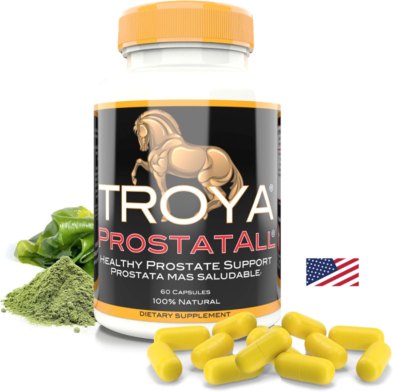 TROYA Prostate Health Supplement with Saw Palmetto, Zinc, Nettle & Pumpkin Seed - Natural DHT Blocker for Men - Advanced Formula (1)
