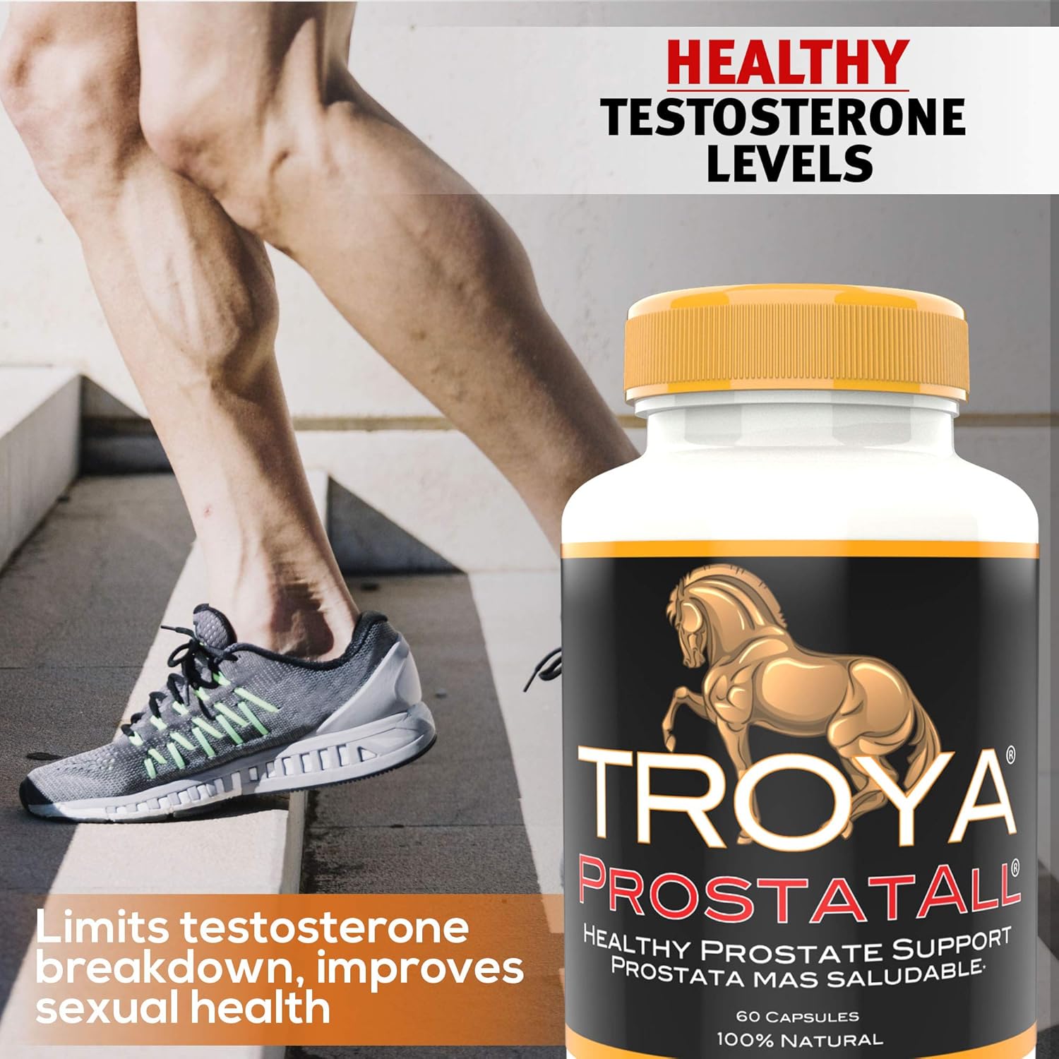TROYA Prostate Health Supplement with Saw Palmetto, Zinc, Nettle & Pumpkin Seed - Natural DHT Blocker for Men - Advanced Formula (1)