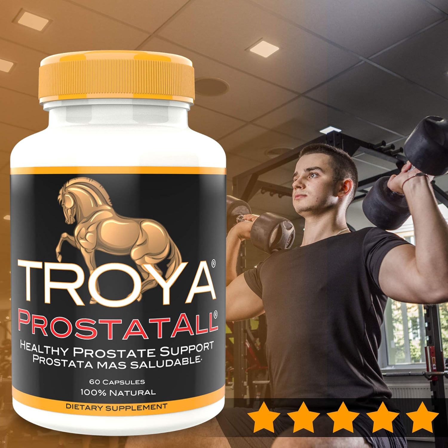 TROYA Prostate Health Supplement with Saw Palmetto, Zinc, Nettle & Pumpkin Seed - Natural DHT Blocker for Men - Advanced Formula (1)