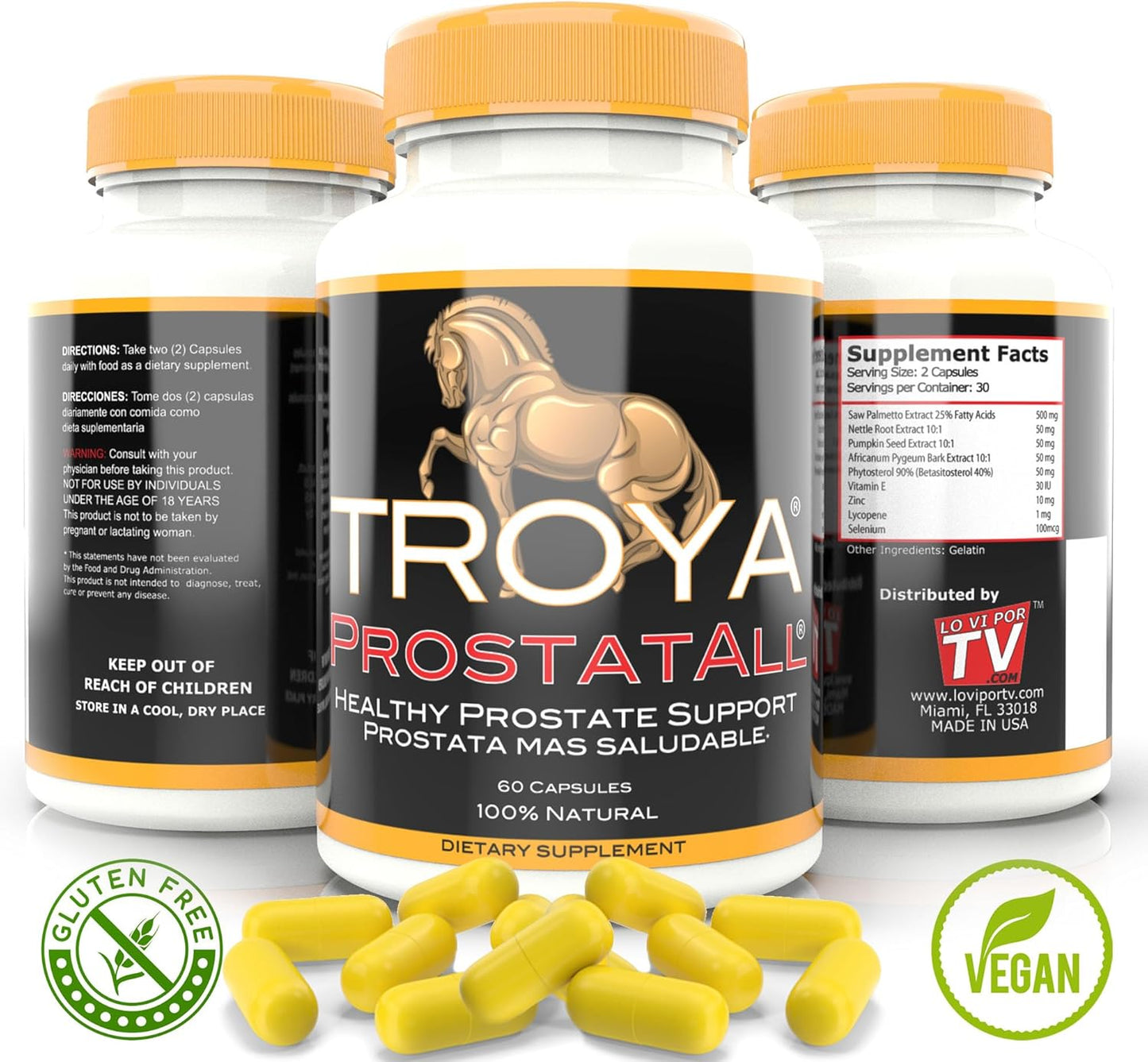 TROYA Prostate Health Supplement with Saw Palmetto, Zinc, Nettle & Pumpkin Seed - Natural DHT Blocker for Men - Advanced Formula (1)