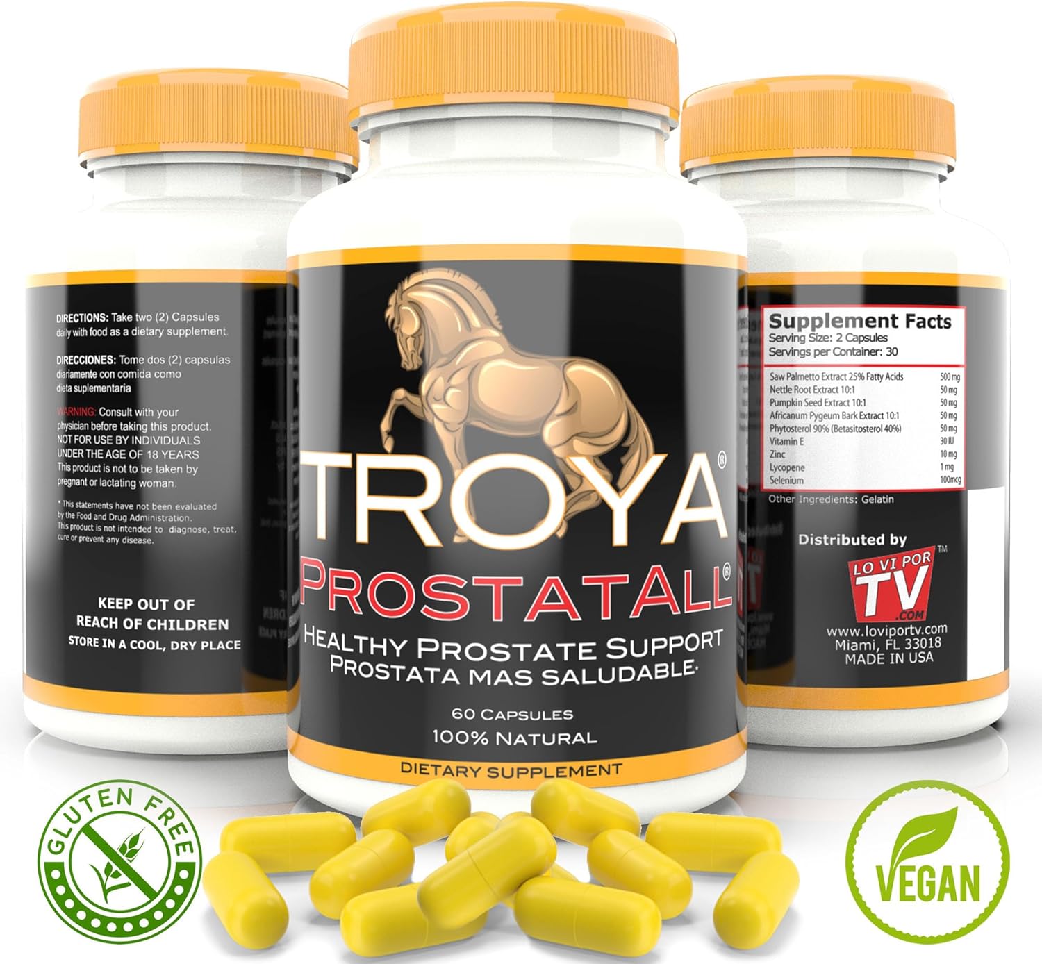 TROYA Prostate Health Supplement with Saw Palmetto, Zinc, Nettle & Pumpkin Seed - Natural DHT Blocker for Men - Advanced Formula (1)