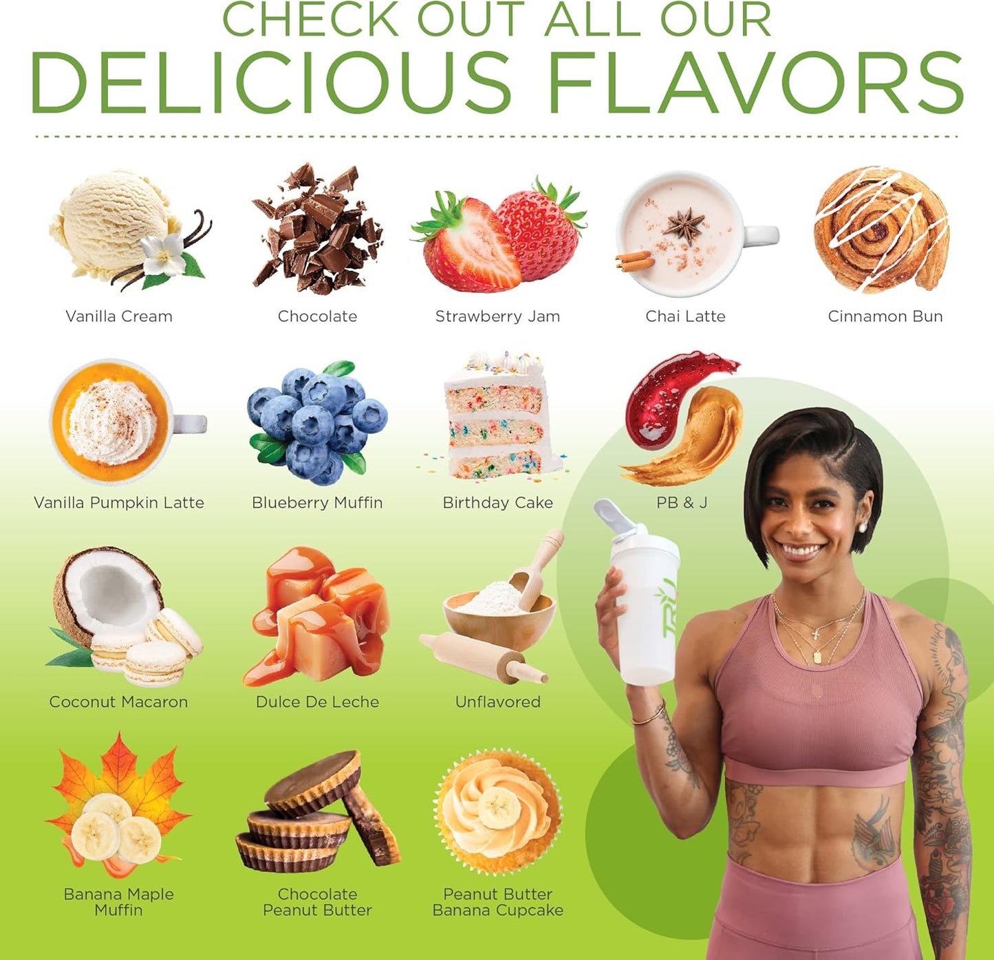 TRU Plant Based Protein Powder with BCAA, EAA, 20g Vegan Protein, 27 Vitamins - Birthday Cake Flavor - 25 Servings