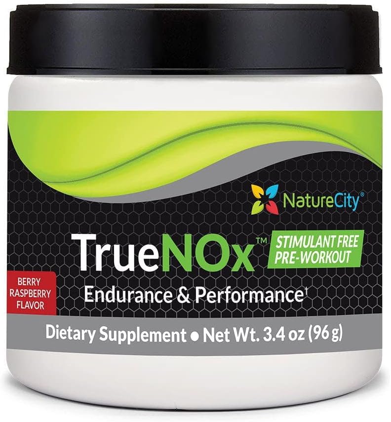 True-NOx Nitric Oxide Powder Supplement with Nitrosogine L-Arginine, Peak ATP, & Beetroot Juice - Pre-Workout Booster for Men and Women - Gluten Free, Keto, Non-GMO
