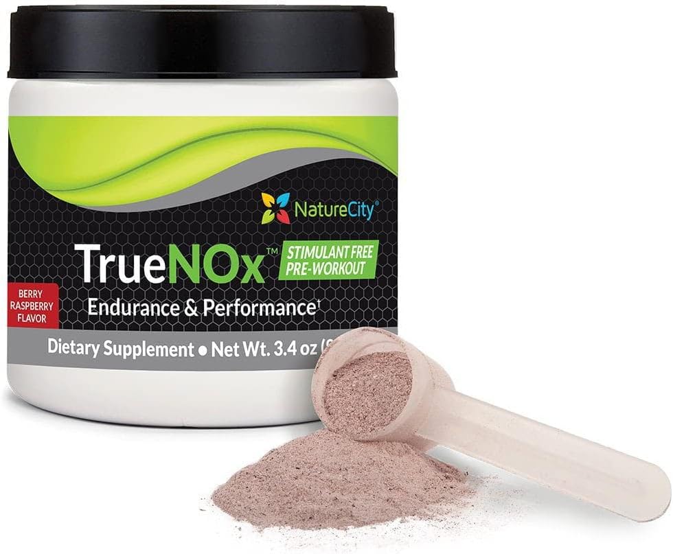 True-NOx Nitric Oxide Powder Supplement with Nitrosogine L-Arginine, Peak ATP, & Beetroot Juice - Pre-Workout Booster for Men and Women - Gluten Free, Keto, Non-GMO