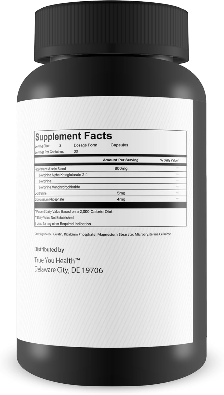 True Vitaliti Pro Blood Flow Supplement for Men - L-Arginine Circulation Support for Male Health and Vitality