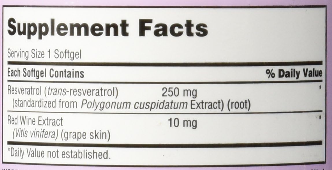 TruNature Resveratrol Plus Vegetarian Capsules - 250mg Trans-Resveratrol, 140 Count