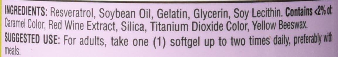 TruNature Resveratrol Plus Vegetarian Capsules - 250mg Trans-Resveratrol, 140 Count