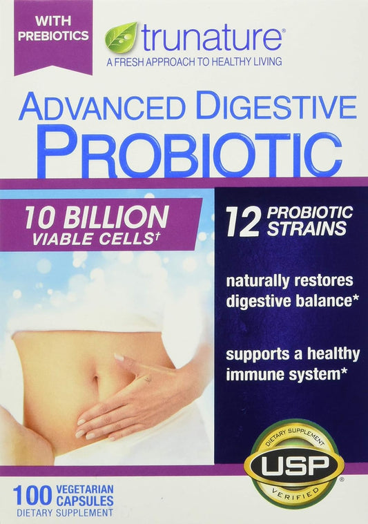 Trunature White Advanced Digestive Probiotic Capsules - 100 Count
