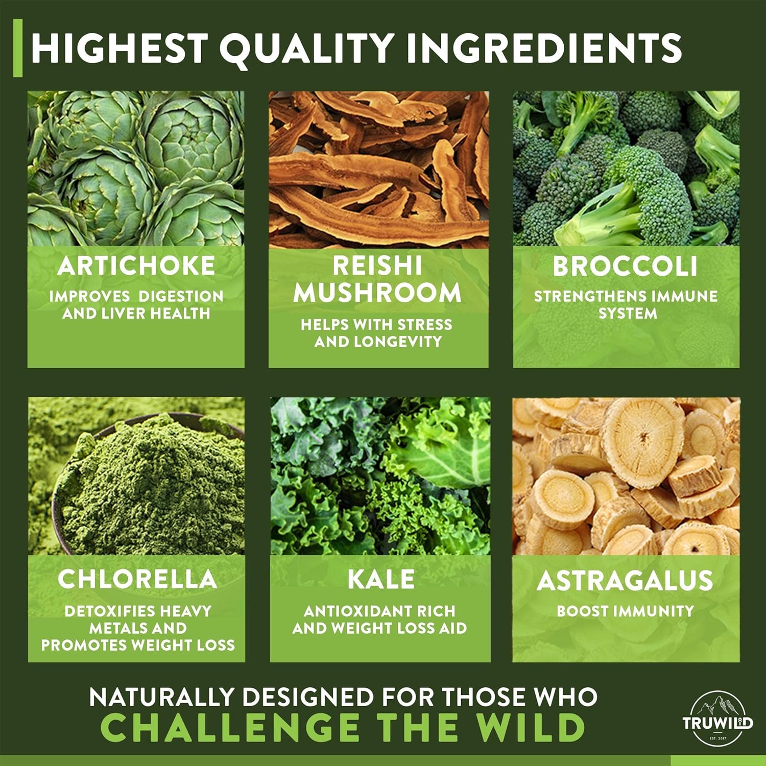 TruWild Greens Superfood Juice Powder - 22+ Greens & Anti-Oxidants - Cucumber Mint Flavor - Natural Immune, Stress, and Digestion Support - 30 Servings