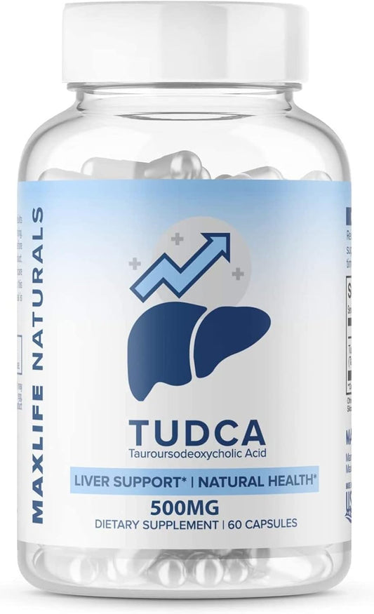 Tudca Liver Support Supplement - 500mg Tudca for Liver Cleanse - Bile Salt Aid for Liver Rescue - Liver Detox Cleanse Aid - MaxLife Naturals Liver Supplement
