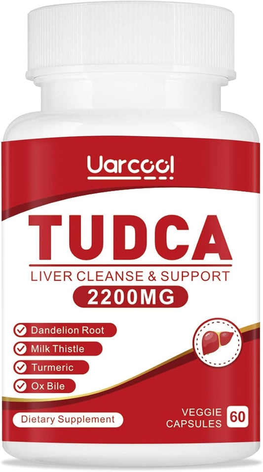 TUDCA Liver Support Supplement 2200MG with OX Bile & Digestive Enzymes - Non-GMO 60 Softgels