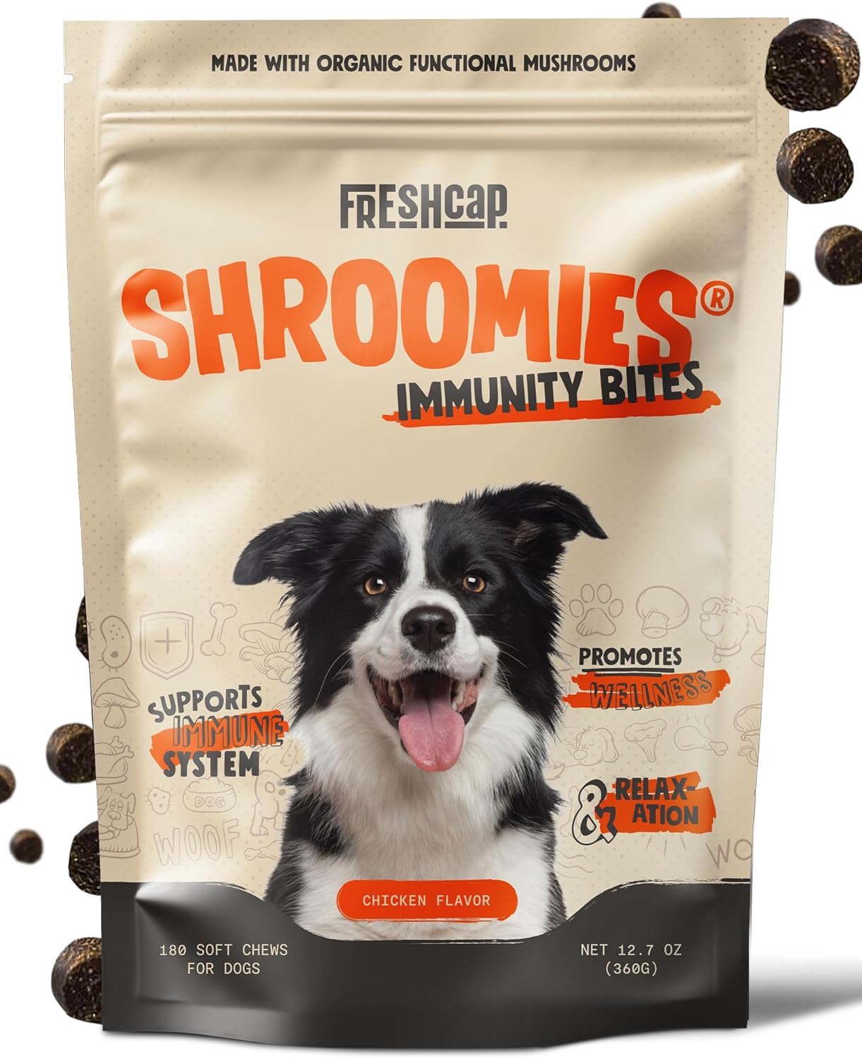 Turkey Tail Mushroom Supplement for Dogs - Immune Support, Lipoma Removal, Calming Treats (180 Soft Chews)