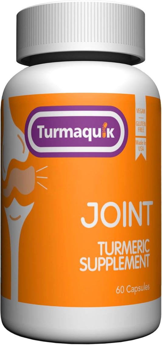 Turmaquik Turmeric Curcumin Joint Support Supplement - 60 Capsules with Meriva Turmeric, BioPerine, Boswellia, Ginger - 30 Day Supply