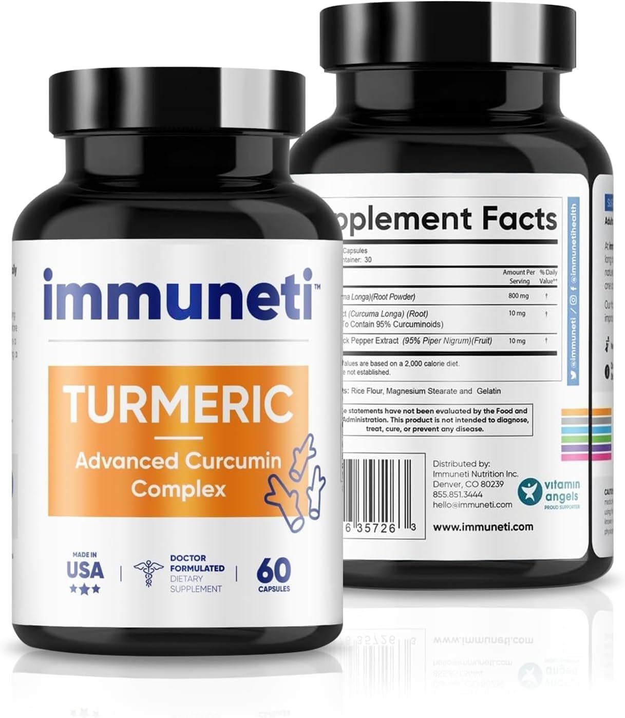 Turmeric Advanced Curcumin Complex Capsules - Pack of 2 by Immuneti for Immune Support