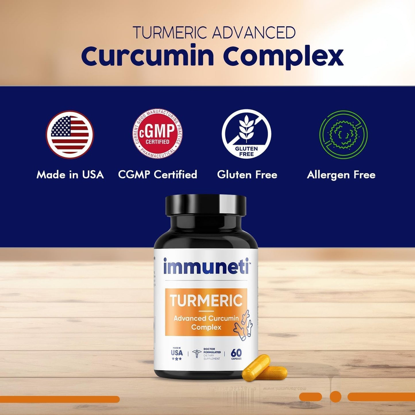 Turmeric Advanced Curcumin Complex Capsules - Pack of 2 by Immuneti for Immune Support