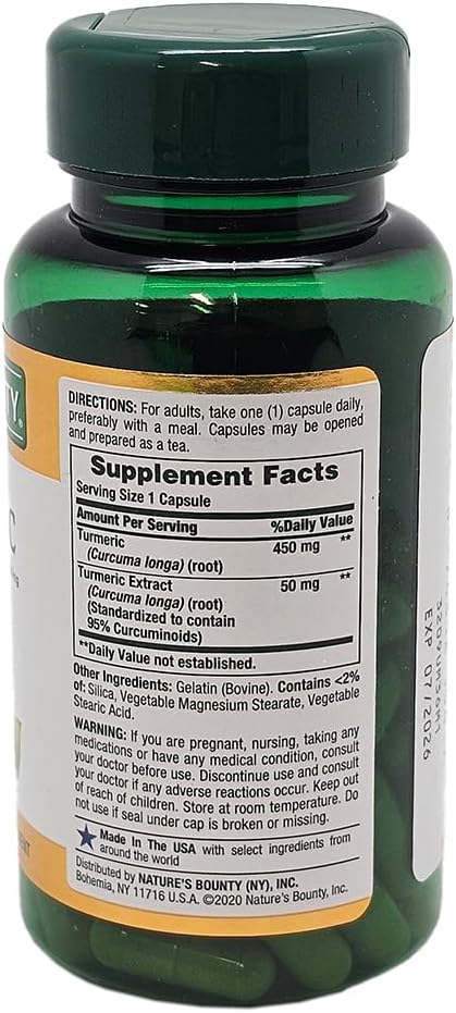 Turmeric Capsules by Nature's Bounty - 450 Mg, 60 Ct, Antioxidant Support for Health