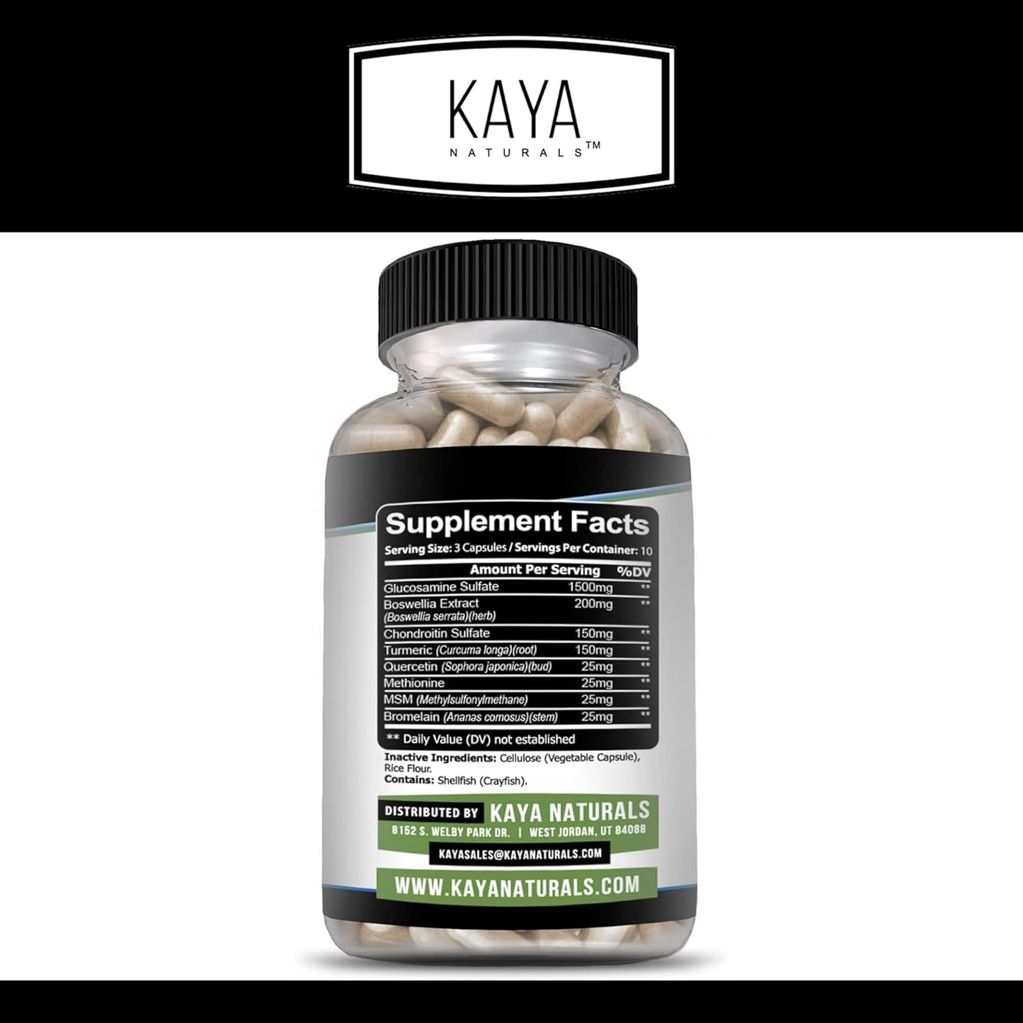 Turmeric Capsules with Glucosamine Sulfate - Mobility Support Supplement for Knee Health - 30 Count