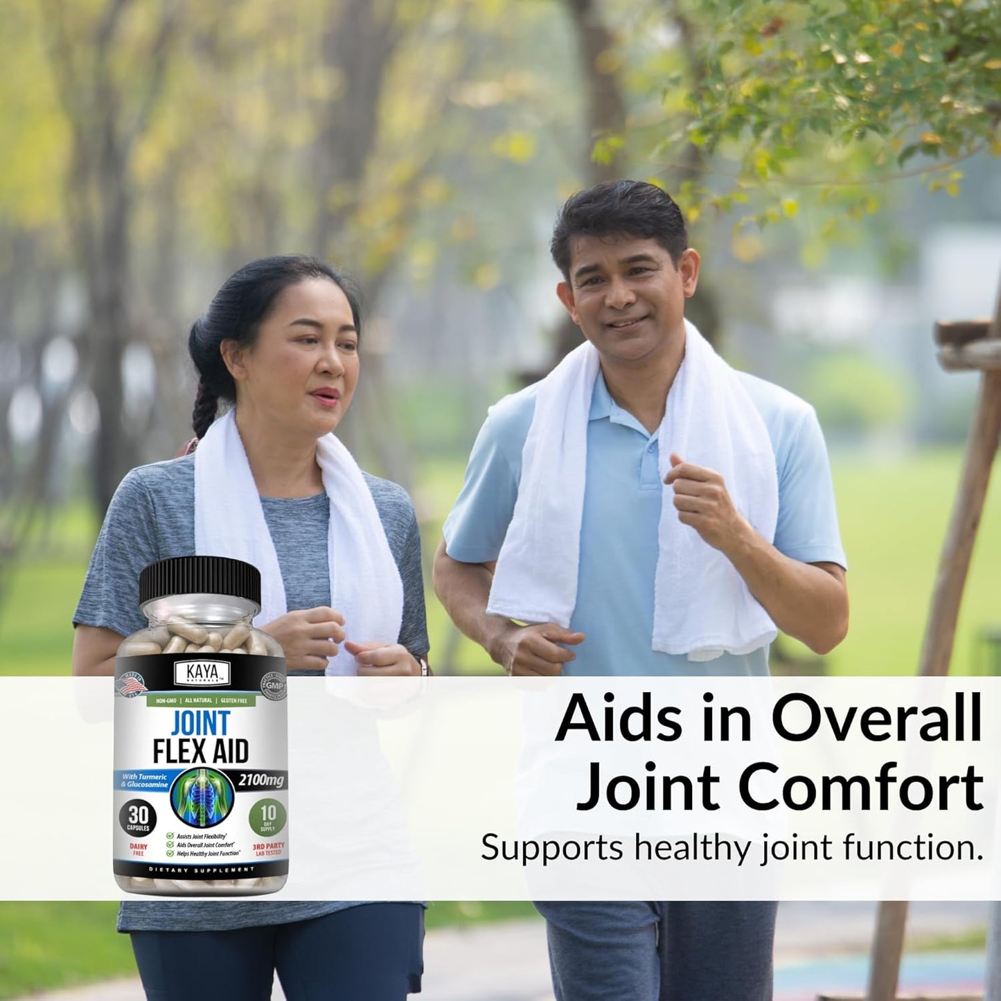 Turmeric Capsules with Glucosamine Sulfate - Mobility Support Supplement for Knee Health - 30 Count