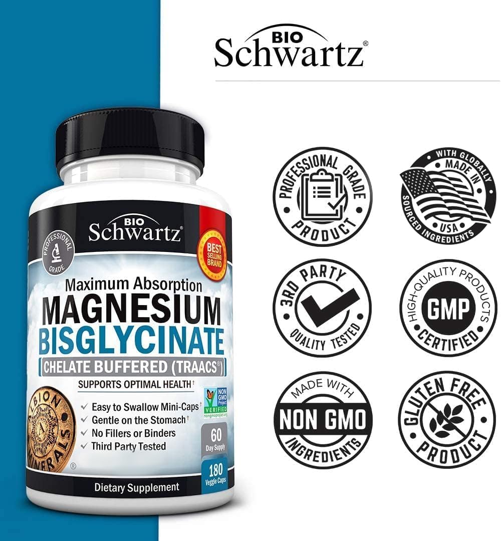 Turmeric Curcumin 1500 and Magnesium Bisglycinate Bundle by BioSchwartz