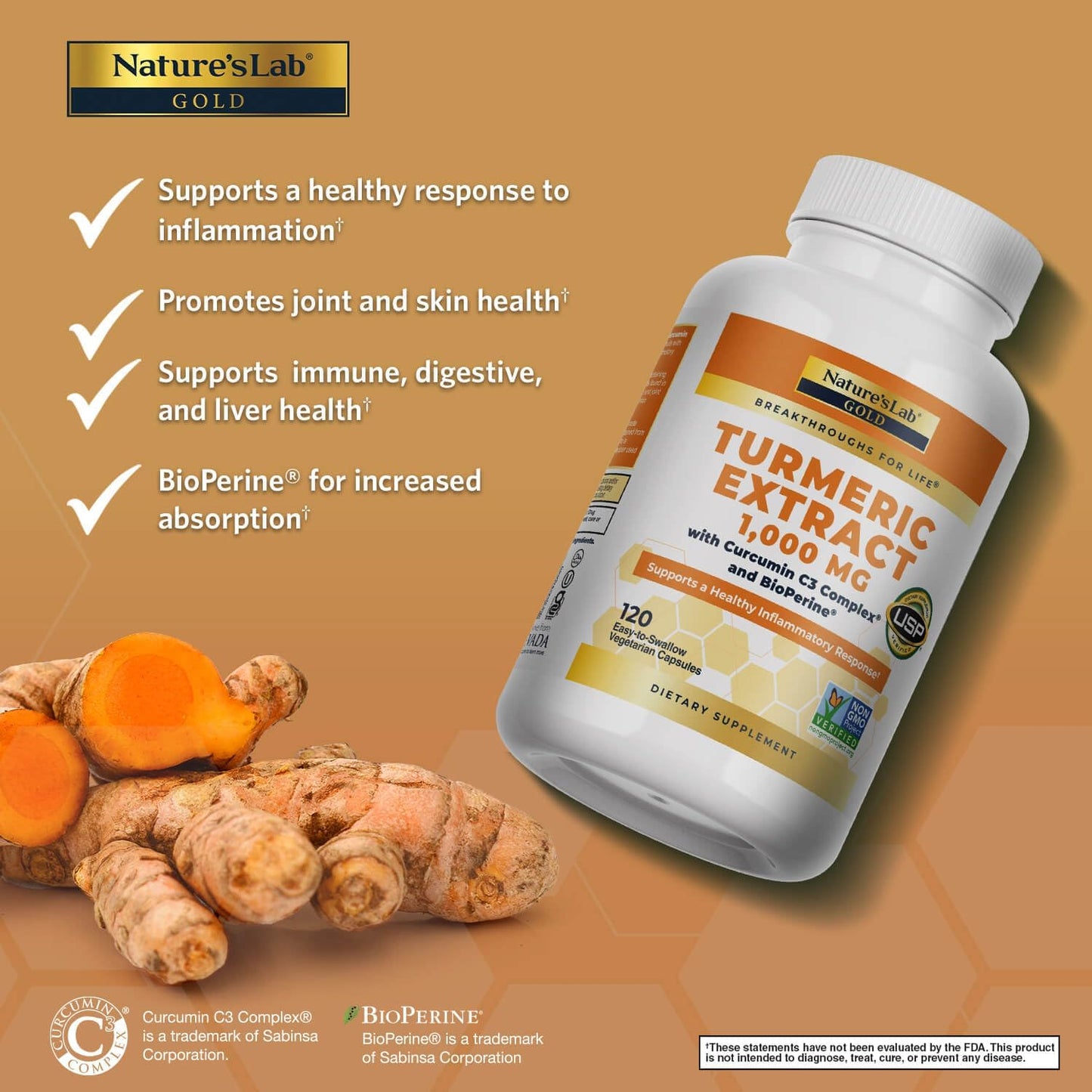 Turmeric Curcumin C3 Complex 1000mg with BioPerine - 95% Standardized Turmeric Extract for Cardiovascular, Immune, Joint, Skin Health - 120 Capsules