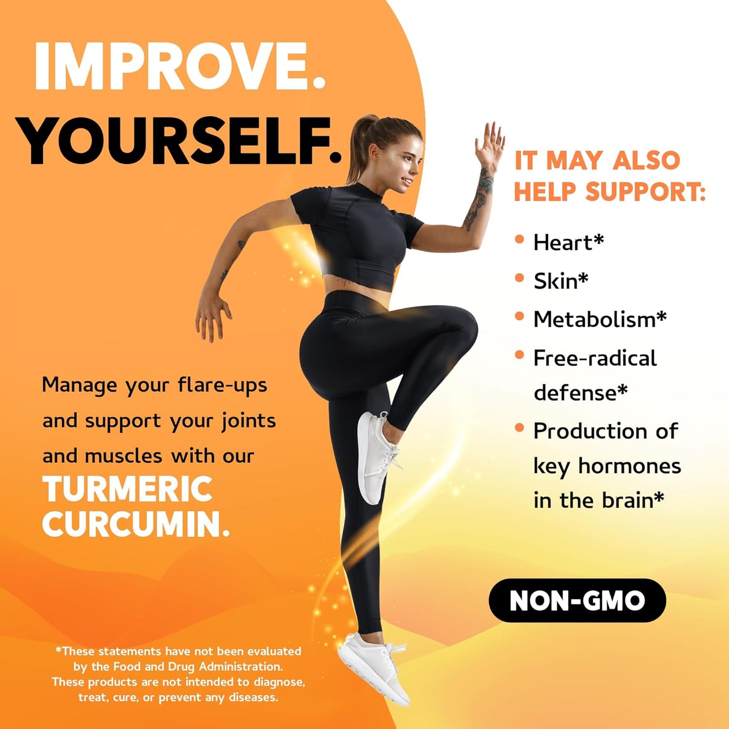 Turmeric Curcumin Capsules with BioPerine for Immunity Support - 95% Curcuminoids - 120 Count