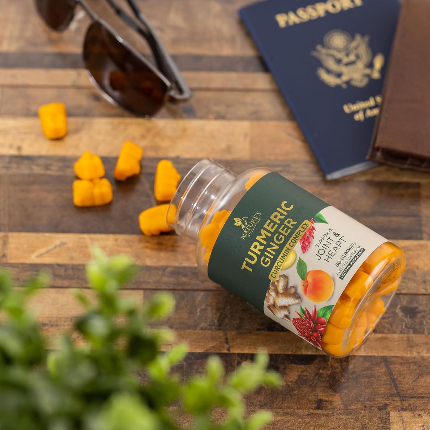 Turmeric Curcumin Gummies with Ginger & Black Pepper Extract - Joint Support, High Absorption - 60 Count, Non-GMO