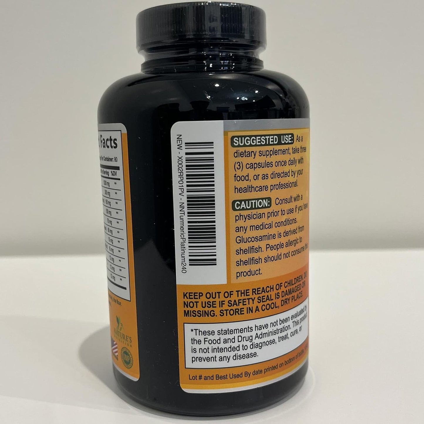 Turmeric Curcumin with Glucosamine, Chondroitin, Ginger, and BioPerine - 240 Capsules, 2000mg - Joint Support Supplement with 95% Curcuminoids - Non-GMO, Made in USA