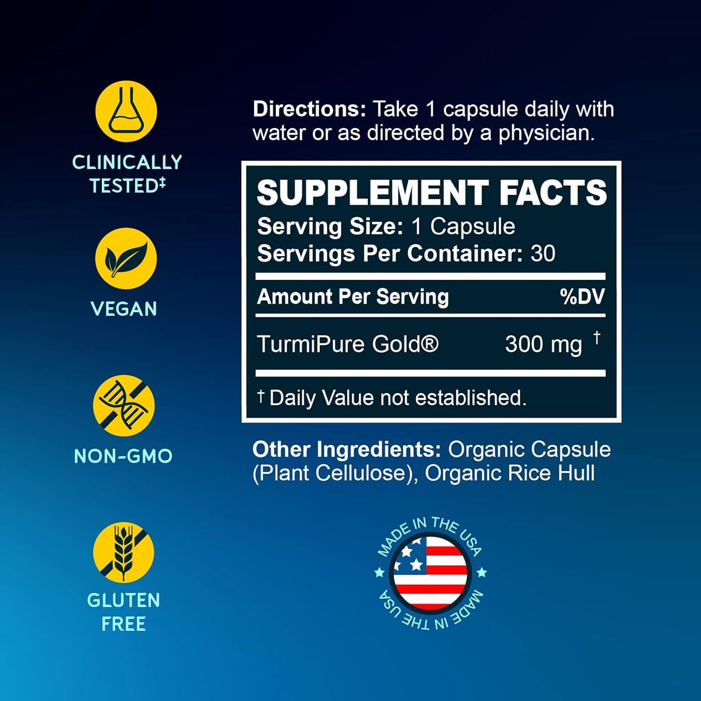 Turmeric Curcumin with TurmiPure for Joint Support - High Absorption, Non-GMO Supplement for Inflammation - 60 Servings