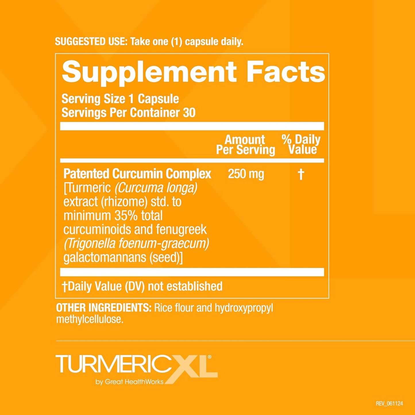 TurmericXL OmegaXL Joint Support Supplement - 250mg Turmeric Extract for Healthy Inflammatory Response - High Absorption, Gluten-Free - 30 Capsules