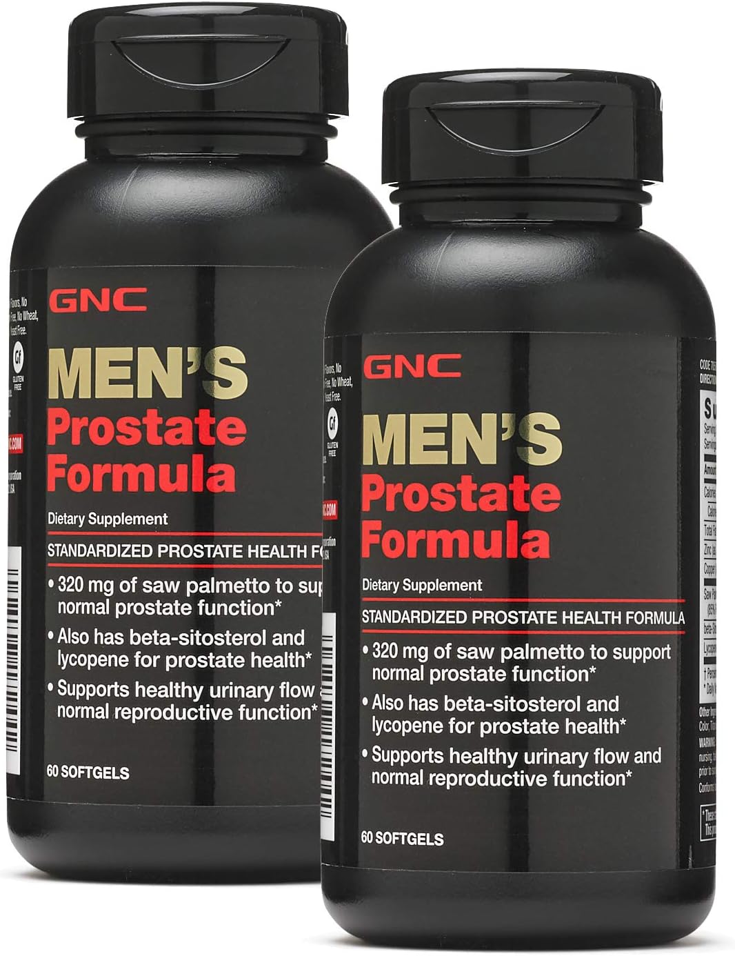 Twin Pack GNC Men's Prostate Formula Softgels - 60 per Bottle, Supports Reproductive Health