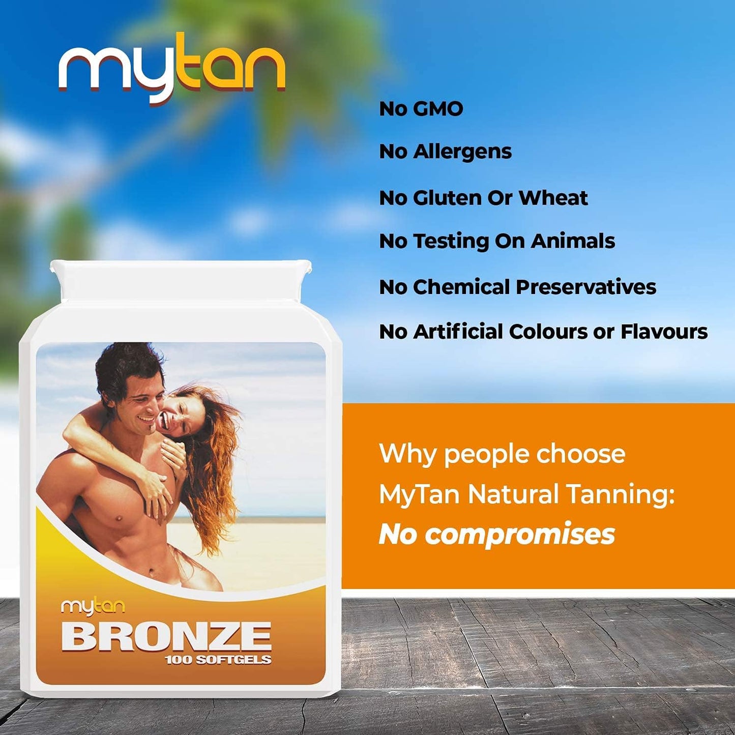 Twin Pack MyTan Bronze Tanning Pills | Sun Tan Supplement with Astaxanthin, Lutein, and Lycopene | 14-Week Season Supply