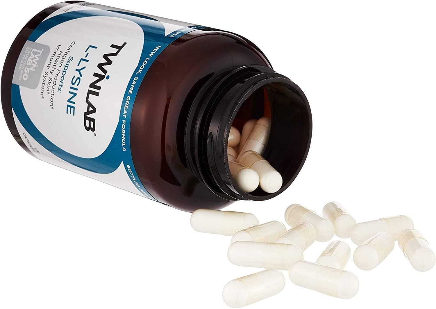 Twinlab L-Lysine Capsules, 500mg, 100 Count - Essential Amino Acid Supplement