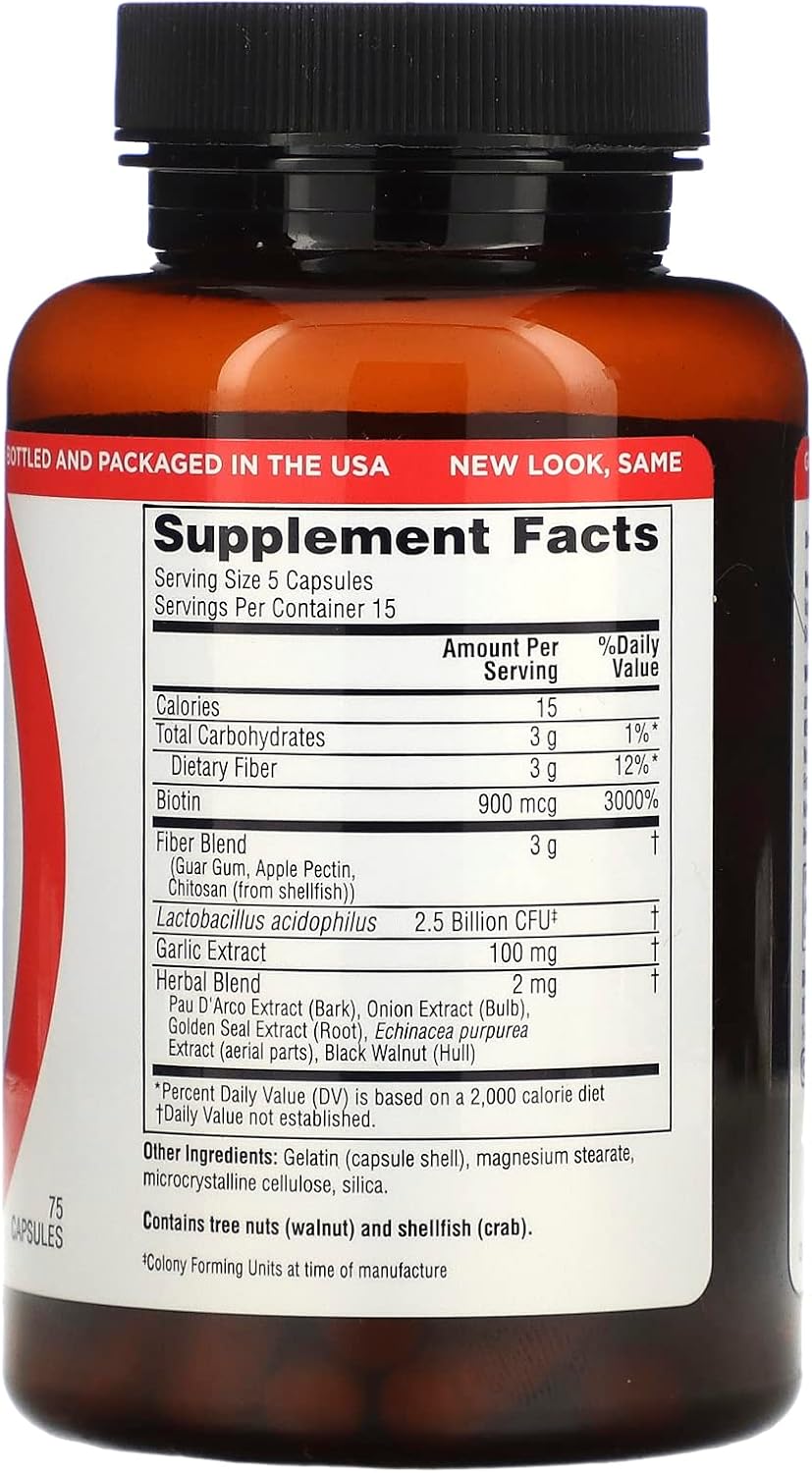 Twinlab Yeast Fighters - 75 Capsules for Supporting Gut Health and Immune System