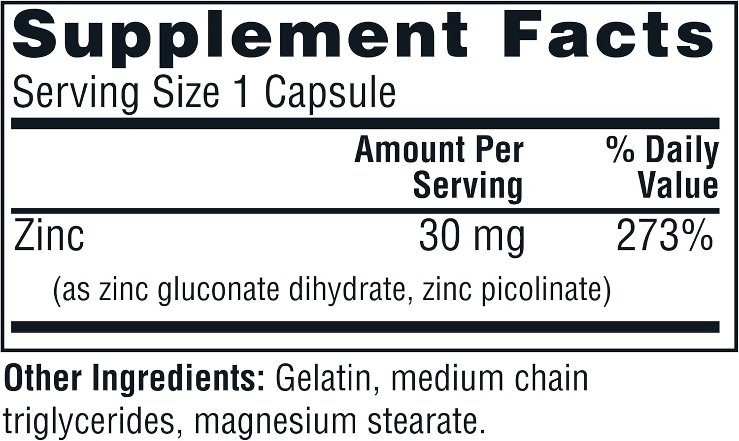 Twinlab Zinc Capsules - Immune System Support, Metabolism Booster, Skin Health - 100 Count