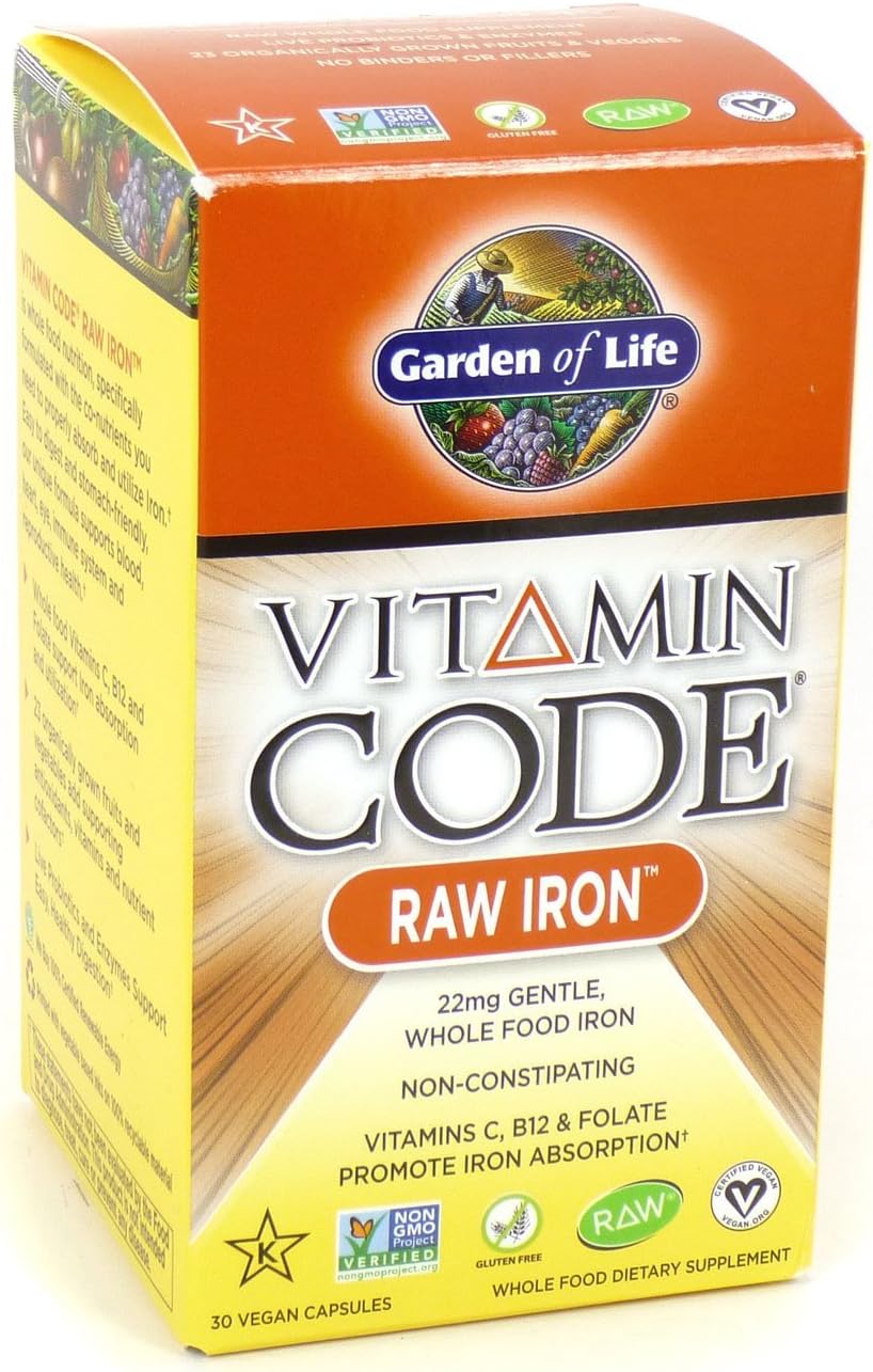 Two-Pack Garden of Life Vitamin Code Raw Iron Capsules for Enhanced Health and Wellness