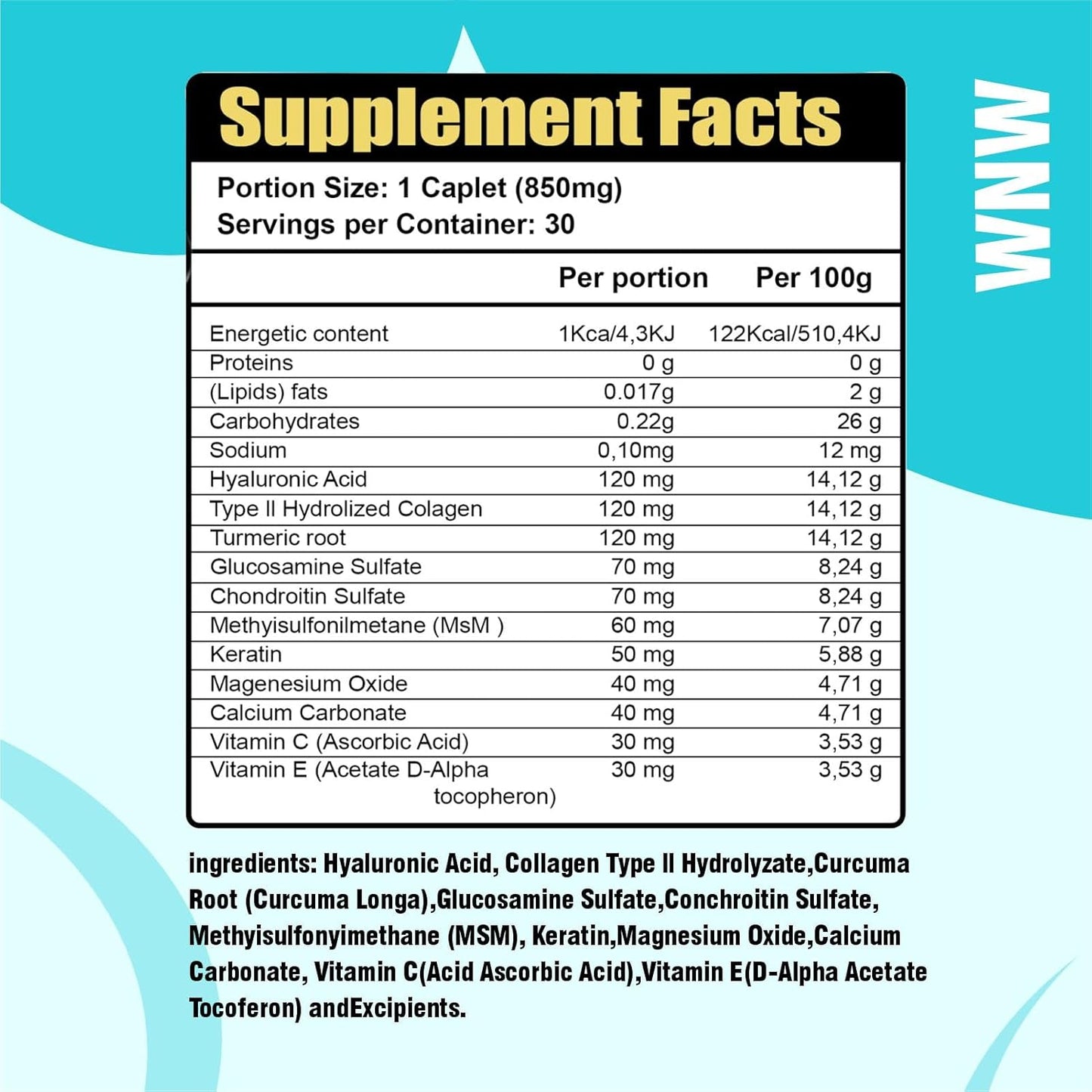 Two Pack Hyaluronic Acid Capsules 850mg - 30 Count