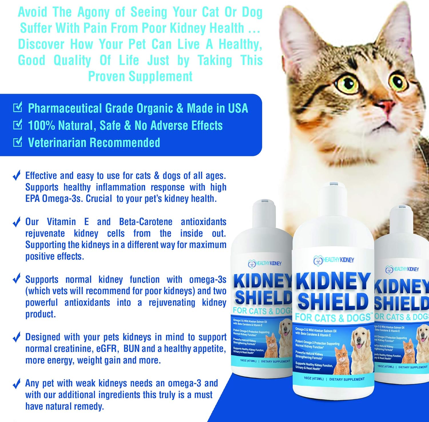 Two-Pack of Kidney Restore and Kidney Shield Supplements for Cats and Dogs