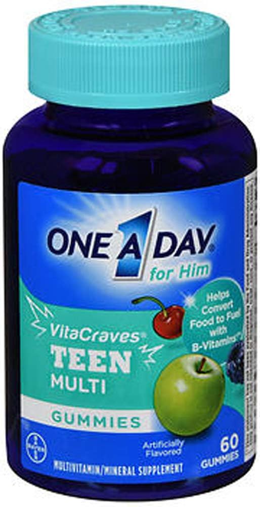 Two-Pack One A Day VitaCraves Teen for Him Multivitamin Gummies with Zinc, Vitamin A, C, D, E for Immune Health, 60 Count