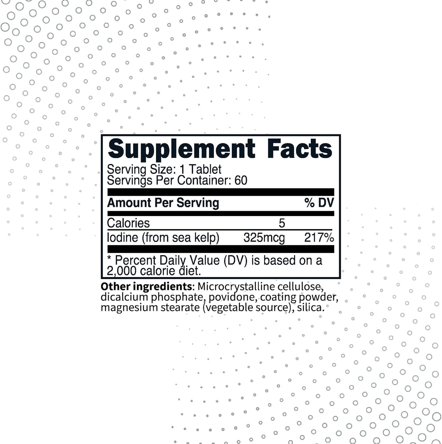 Type Zero Clean Kelp Tablets - Natural Source of Iodine (60 Servings, 325 MCG Each) - Non-GMO & Gluten Free
