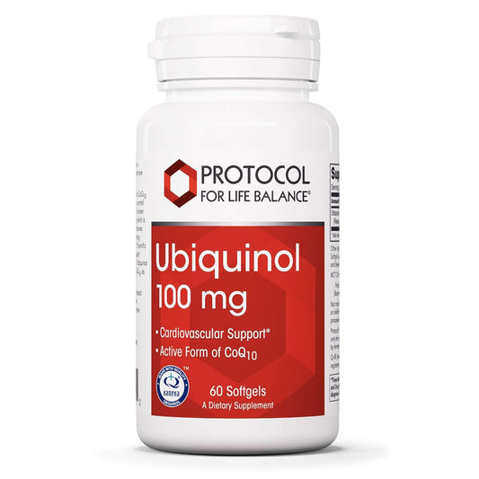 Ubiquinol 100mg Softgels for Cardiovascular Support, Energy Production, Heart Health - 60 Count