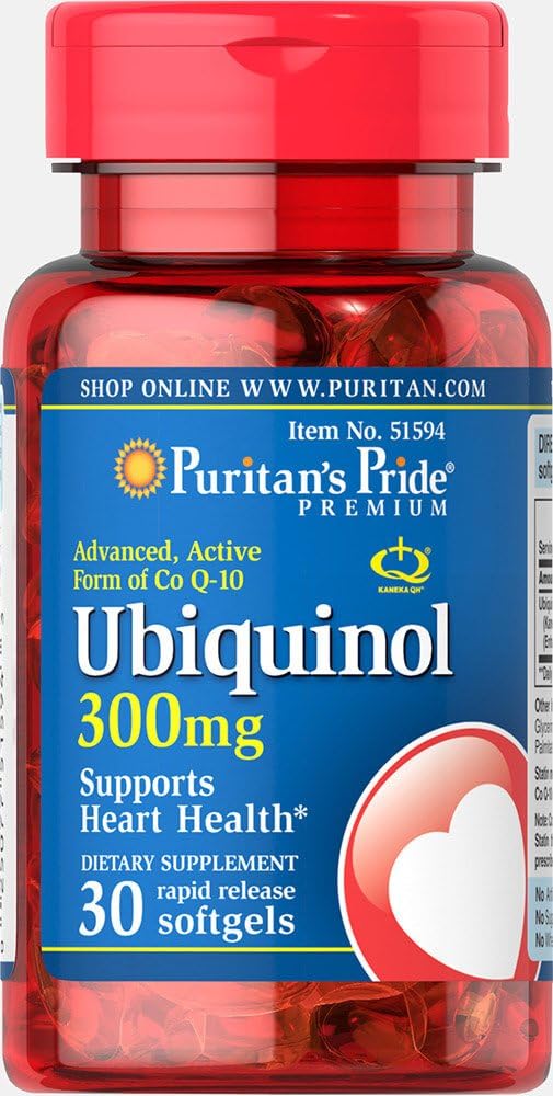 Ubiquinol 300mg Softgels for Heart Health - Puritan's Pride, 30 Count