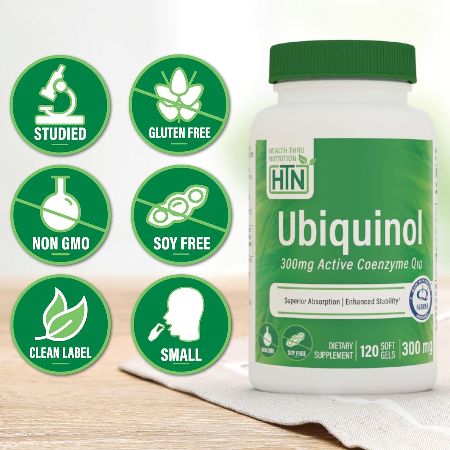Ubiquinol 300mg Softgels | Kaneka QH CoQ-10 | Cardio & Mitochondria Support | Non-GMO | 3rd Party Tested