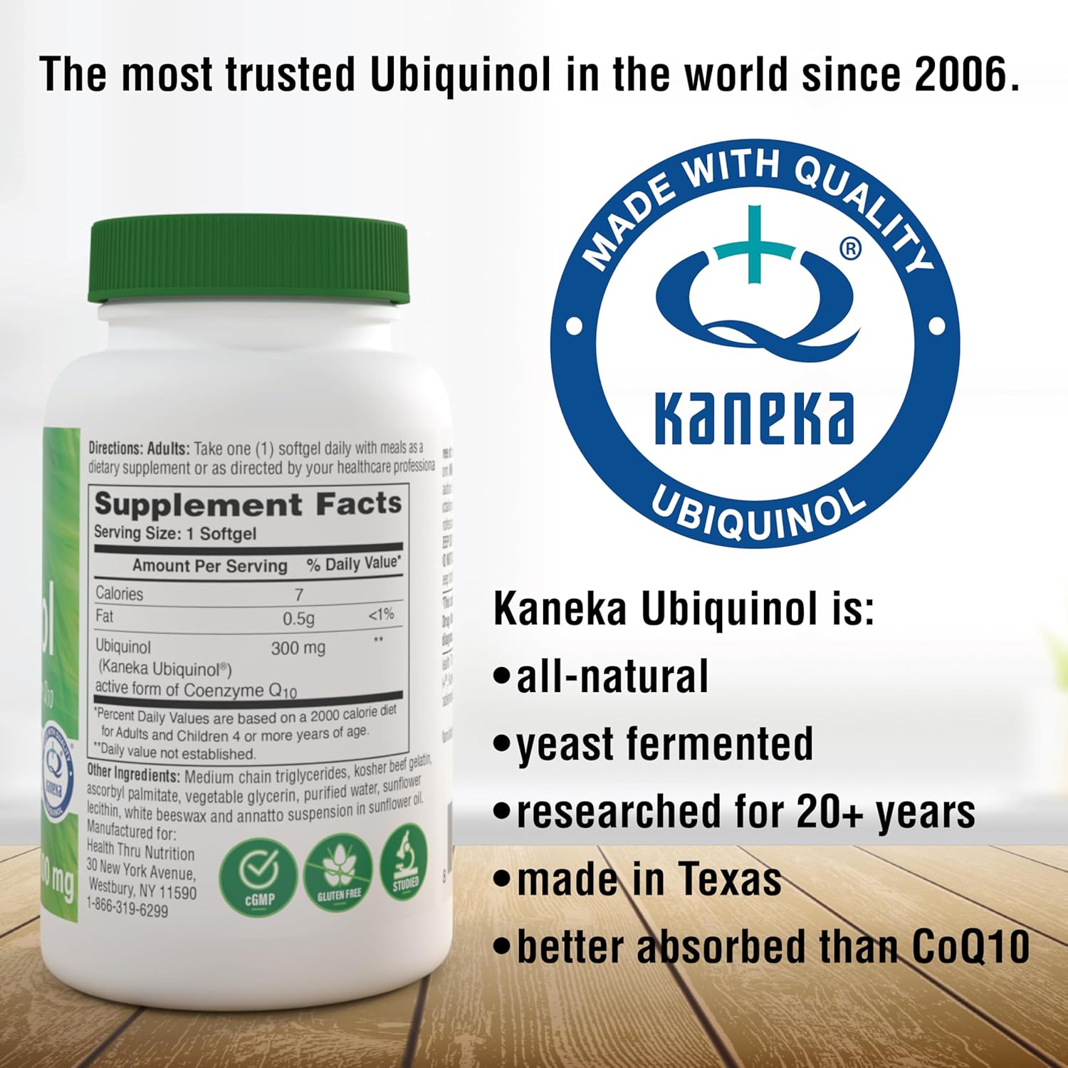 Ubiquinol 300mg Softgels | Kaneka QH CoQ-10 | Cardio & Mitochondria Support | Non-GMO | 3rd Party Tested