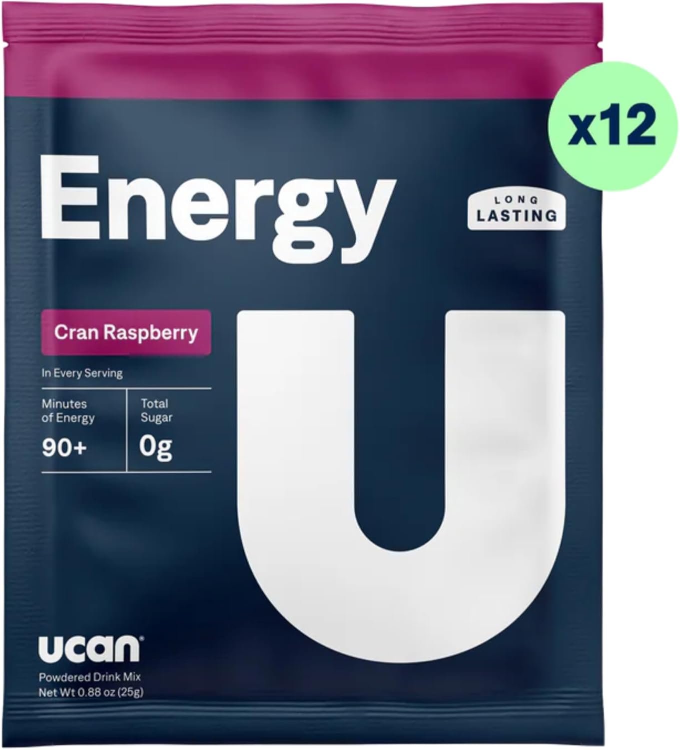 UCAN Cran-Raz Energy Powder - Keto, Sugar-Free Pre & Post Workout for Men & Women - Non-GMO, Vegan, Gluten-Free - Ideal for Runners, Gym-Goers, and Athletes - 12 Servings, 25g