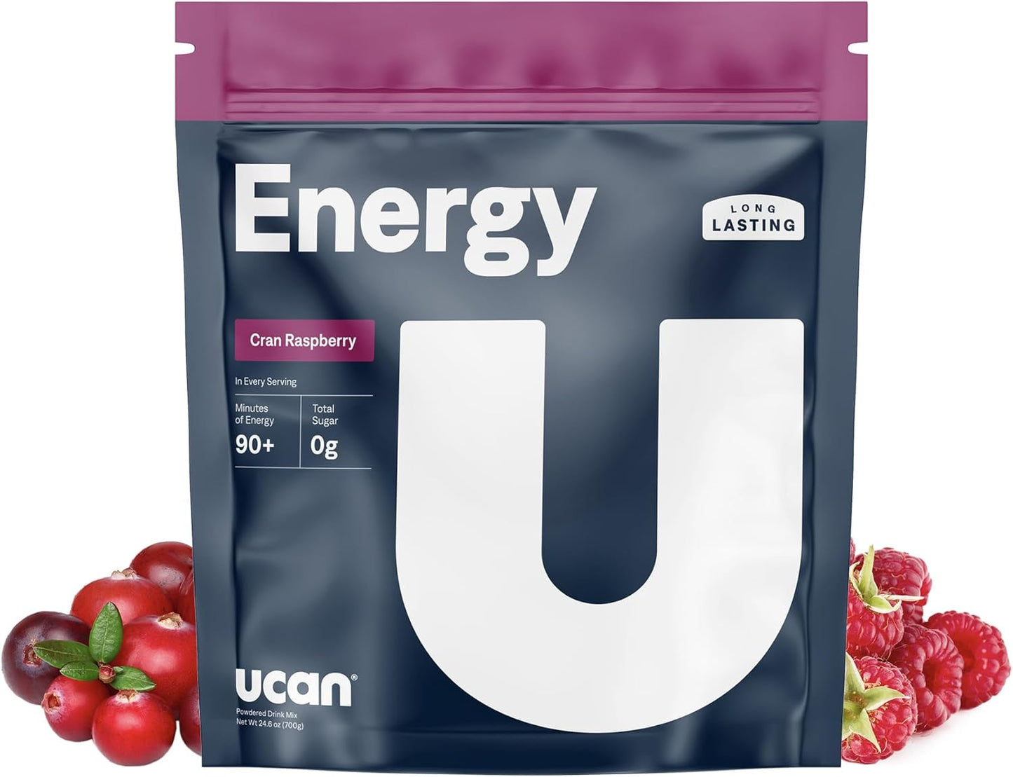 UCAN Energy Powder Cran-Raz - Keto, Sugar-Free Pre & Post Workout for Men & Women - Non-GMO, Vegan, Gluten-Free - Ideal for Runners, Gym-Goers, High Performance Athletes - 28 Servings (24.6oz)