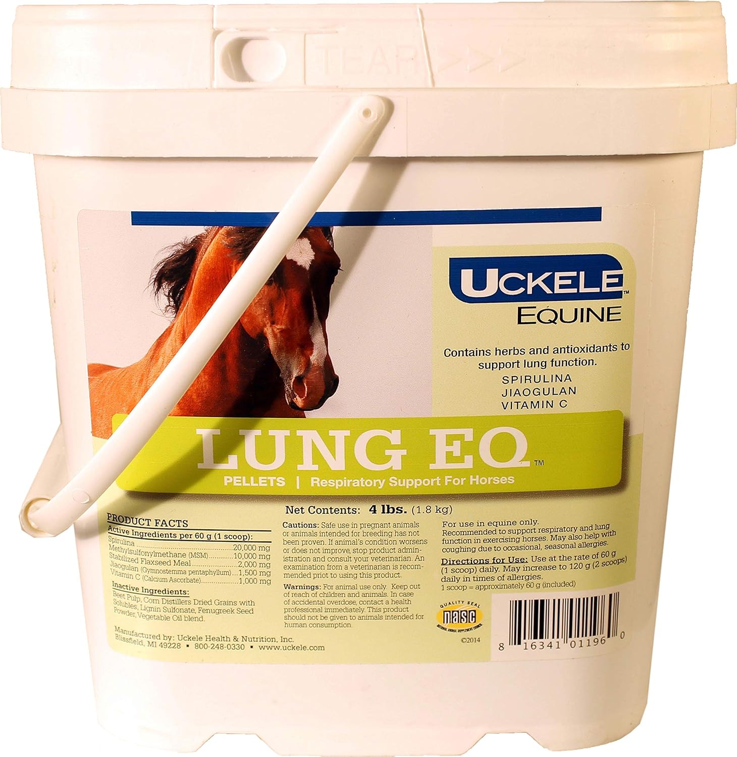 Uckele Lung EQ Equine Vitamin & Mineral Supplement - 4lb - Respiratory Support for Horses