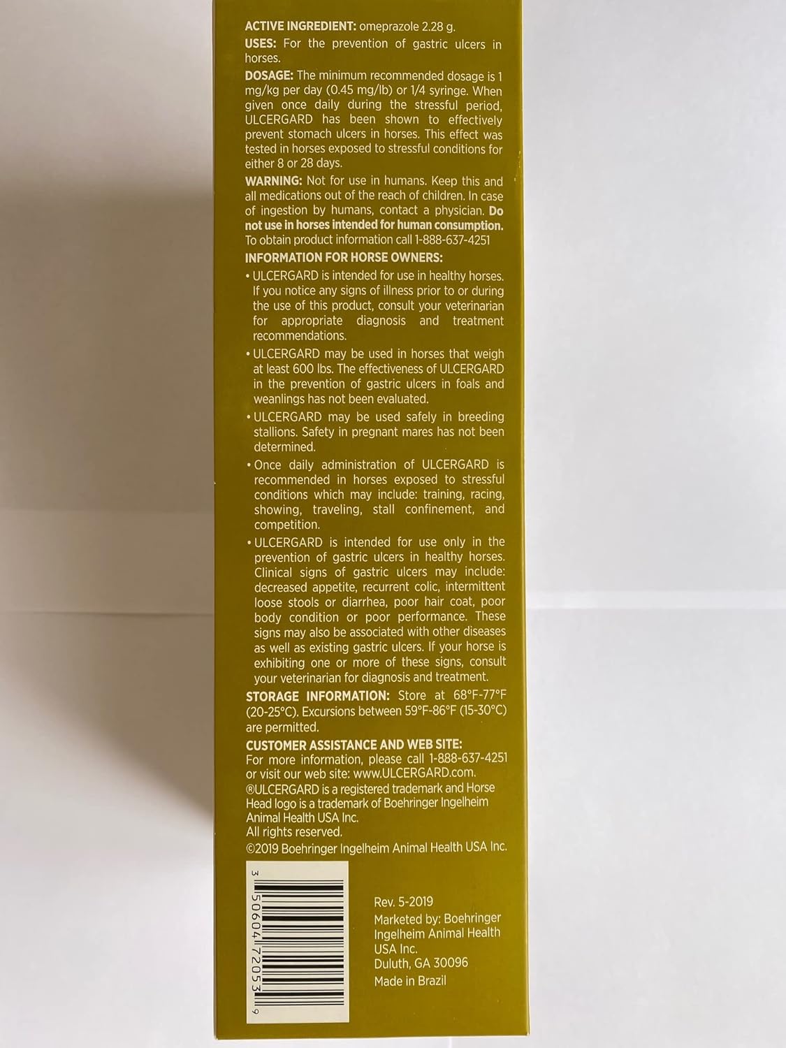 UlcerGard Equine Gastric Ulcer Prevention - 6 Syringes (4 Doses Each)