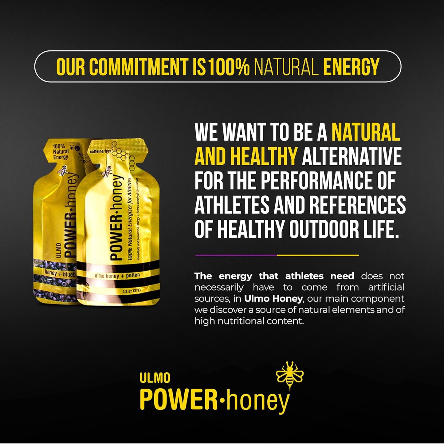 ULMO POWER· HONEY Classic & Blueberry Energy Gel - Pack of 24 (1.3 Oz Each)